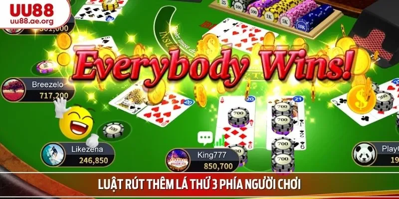 Phần thắng khi rút lá thứ ba thường nghiêng về nhà cái