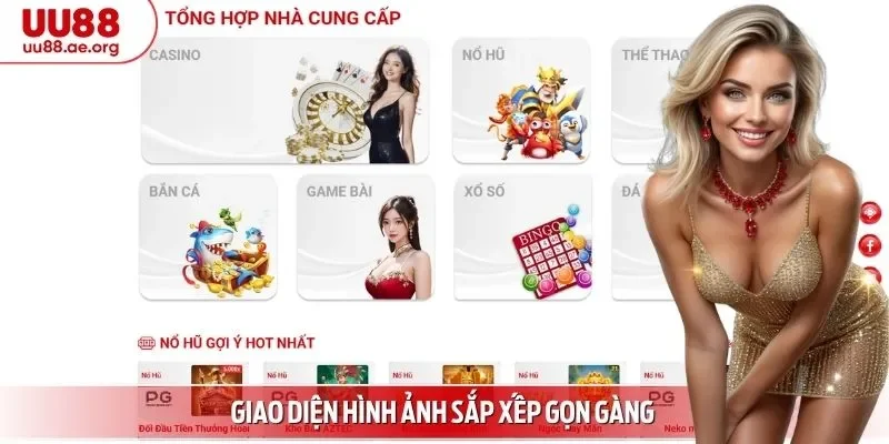 Giao diện hình ảnh sắp xếp gọn gàng