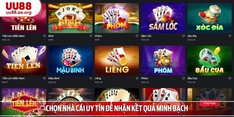 Chọn nhà cái uy tín để nhận kết quả minh bạch